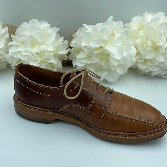 ALLEN Edmonds BRUCE Chestnut Tan Leather Shoes Mens 7 D - Picture 2 of 8